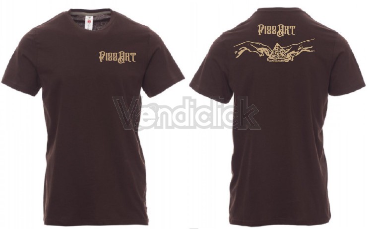 T-Shirt Sunset Pizzart marrone