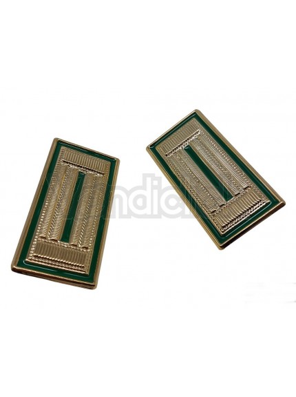 Mostrine metallo per camicia verde e dorato